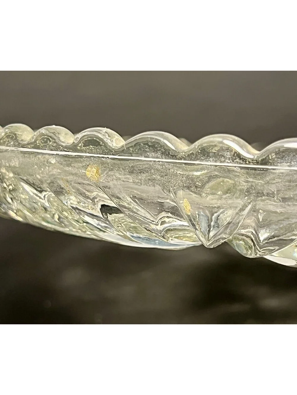 Anchor Hocking 1960s EAPC Star Of David Pressed Glass Platter Plate, 13.5”